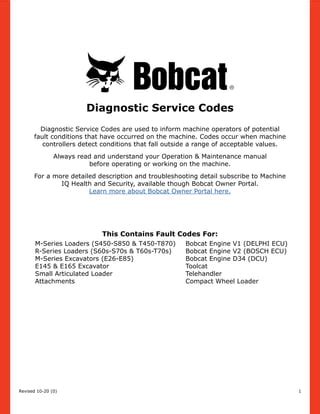 bobcat mini excavator fault codes|bobcat service codes pdf.